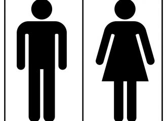 Male and female toilet sign