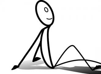 Illustration of person sitting on the floor to represent slowing down during retirement