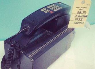 Old style mobile phone from 1988 to illustrate when to review pensions