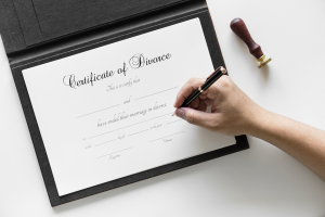 Person signing a certificate of divorce