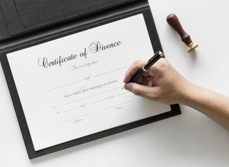 Person signing a certificate of divorce